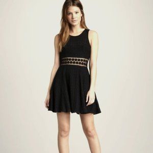 Free People Daisy Cut Out Dress, Fit Flare, Black